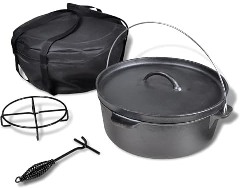 Brokky Olla holandés Incluye Accesorios, 11,3 L Olla Hierro Fundido Olla Hierro Fundido para Pan
