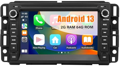 for Chevrolet Chevy Silverado Tahoe GMC Sierra Yukon Car Stereo Radio, Android 13 2GB + 64GB with Wireless CarPlay Android Auto Bluetooth GPS Navigation WiFi SWC Head Unit, 7 Inch IPS HD Touchscreen