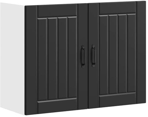 vidaXL Küchen-Hängeschrank Lucca Schwarz Holzwerkstoff, Wandschrank Küche, Wandschrank, Oberschrank, Küchenschrank, Hängeschrank, Oberschrank Küche