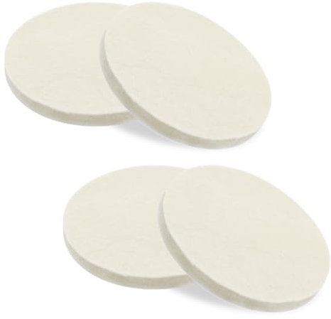 Aoyswuz 4 Piezas Almohadillas de Pulido de Fieltro de Lana 125mm * 8mm Discos de Pulir de Lana Para el Pulido de Muebles de Coche (5 Pulgadas)