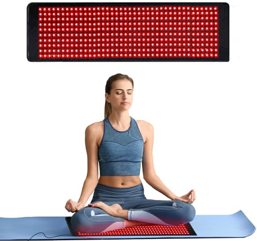 Rotlichtlampe Pad, 400LEDs 660nm & 850nm Infrarotlampe Matte, 3 Modi & 5 Helligkeitsstufen & 10/20/30Min Timer Red Lights für Zuhause