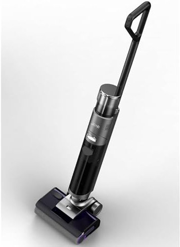 JONR ED12 Pro Max Aspirador Fregona Inalámbrico 2-en-1, Mopa Inteligente Abatible 180°, Autolimpieza con Agua a 70°C, Doble Borde, Anti-Enredos para Pelo de Mascotas,Limpiador Ligero para Suelos Duros