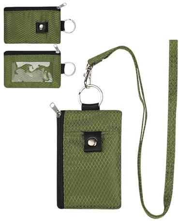 Minimalist RFID Blocking Small Wallet with ID Window,WaterResistant Zip Id Case Wallet with Lanyard Keychain for Cards,Cash,Travel,Women,Men