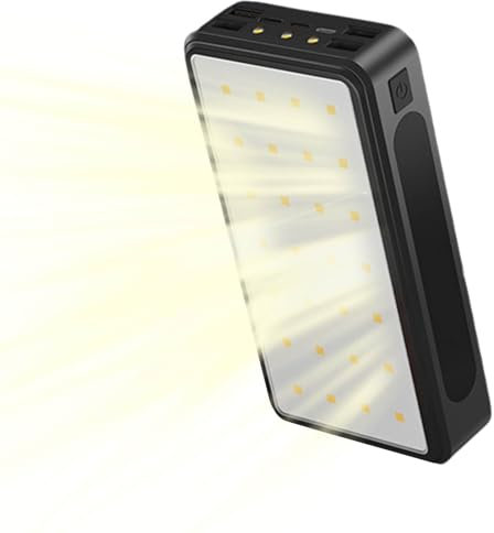 Batería Externa con Placa Solar Power Bank 50000mah, Cargador De Teléfono Celular, Batería Portátil con Carga Rápida, Cargador Sostenible para Teléfonos, Ideal para Viajes Y Emergencias