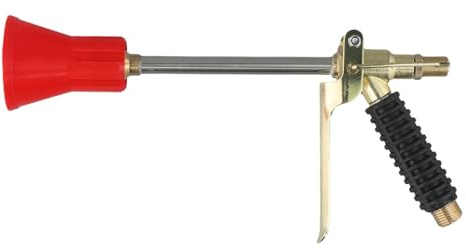 Kalokairi Spruzzatore atomizzatore ad alta pressione con nucleo in rame, per lavaggio giardino, prato e auto, antivento, 6,5 cm, per tappo rosso, struttura in plastica e rame, stile lungo