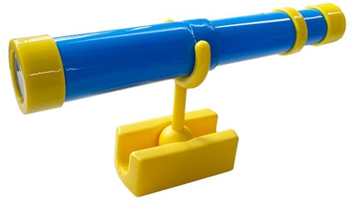 Foldable Plastic Children's Telescope, Sky Blue Kids Monocular Play Tower, Adjustable Toy for Outdoor & Playground Adventures