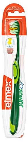 elmex Zahnbürste Junior 6 - 12 Jahre, 1 Stück - Kinderzahnbürste, weich, abgerundete Borsten für das das Zähneputzen während des Zahnwechsels