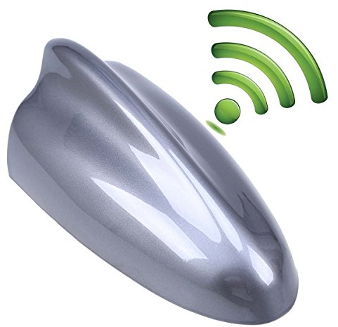 Possbay Shark Haiflosse Autoantenne mit Verstärker AM FM Dachantenne Grau