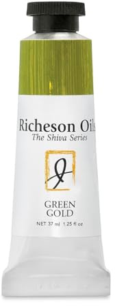 Jack Richeson 120058 37-Ml Artist Oil Colors, Green Gold