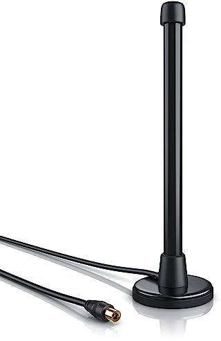 CSL - DAB+ DVB-T DVB-T2 Digitale Stabantenne - TV PC kompatibel mit MAC - leistungsstarke DVB-T-Antenne mit stabilen Magnetfuß - hohe Empfangsleistung