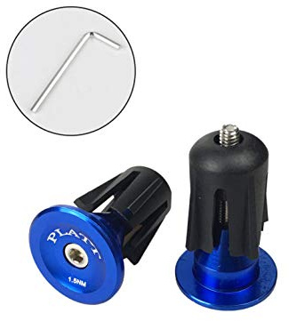 PLATT Bicycle Bar End Plugs Aluminum Bike Handlebar Cap for Road Bike MTB BMX (Blue)