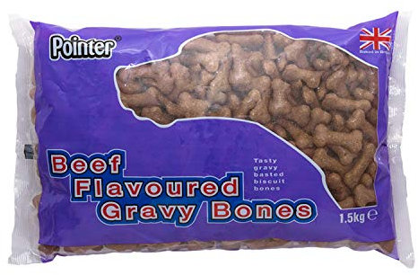 Pointer - Beef Flavoured Gravy Bones, Beefy Dog Treats, Tasty Gravy Dog Bones, 1.5kg