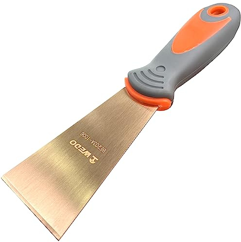 WEDO Espátulas de Masilla Sin Chispas - 50mm,Largo 203mm,Bronce de berilio,Resistente a la Corrosión,Espátulas de Pintura,Certificados Bam y FM,Certificación GS
