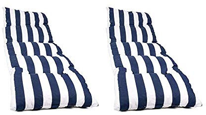 Dabuty Online, S.L. Pack de 2 Cojines de Tumbona Acolchada de Rayas 180 x 55 X 5 cm Colchón Texturas Rojo, Verde, Amarillo, Azul. Colchoneta Tumbona (Azul_Rayas)