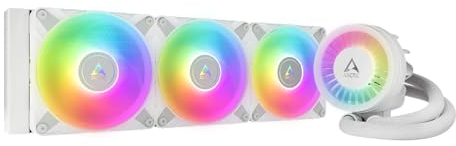 ARCTIC Liquid Freezer III 360 A-RGB - Water Cooling PC, All-in-One CPU AIO Water Cooler, Intel & AMD compatible, efficient PWM-controlled pump, fan: 200-1800 rpm, LGA1851/1700 Contact Frame - White