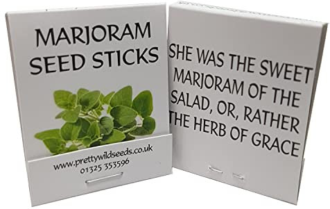 Herbs Seed Sticks Matchstick Packets Made with Real Herb Seeds Birthday Party Bag Fillers Promotional Items Giveaways (Marjoram, 1 Packet)
