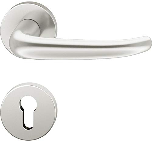 FSB Drückergarnitur 12 1023 ASL auf Rosette PZ, silber eloxiert