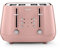 De'Longhi Eclettica BPA Free Metal Toaster CTY4003.PK, 4 Slot Toaster with Reheat and Defrost Functions, Control Panels, Progressive Browning Levels, Pull Crumbs Trays, Stainless Steel, 1800W, Pink