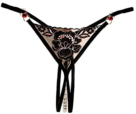 Tanga Sexy Flaco Individual - Tangas y Tangas Para Mujer Encaje - Bordado De Cuentas Bragas Con Entrepierna Abierta Triángulos Tangas Tangas Cintura Alta Ropa Interior Mujeres Cómodo Suave Sin Costura