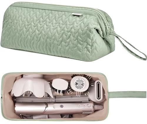 KarSyon Shark Flex Style Case for Dyson Airwrap Hair Dryer Brush Revlon Hair Tools Travel Bag Carrying Case Flat Curling Iron Organizer, Sage Green, Portability