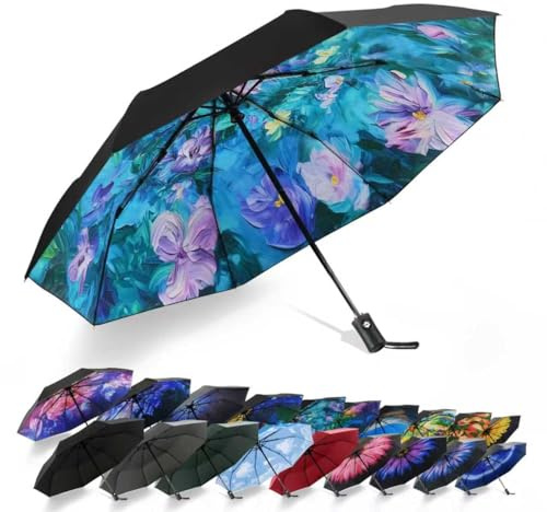 SY COMPACT Travel Umbrella - Windproof Automatic Compact Umbrellas for Rain