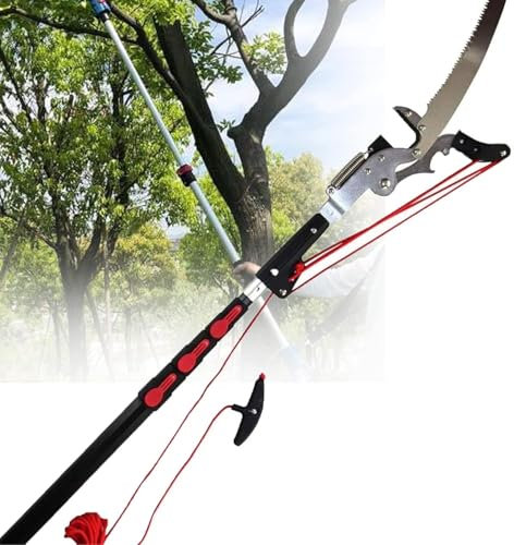Telescopic Tree Lopper - Heavy Duty Long Reach Pruner with Ratchet Pulley, Extendable Hand Garden Loppers for Precise Cutting and Trimming High Branches and Shrubs
