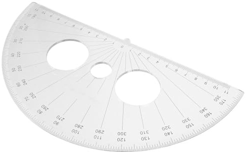 KICHOUSE Multi-Function Plastic Half Circle Protractor for Drafting Lightweight Portable Angle Measurement Tool for Students Geometry Drawing and Math School Use