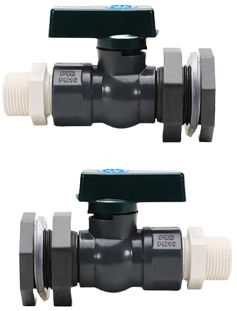 Kaeltsyn Pratico PVC Barili di Pioggia Rubinetto Set Barili Pioggia Spigot Set 3/4 Pollici Valvole Secchio per Facile Gestione Acqua Acquari Accessori Idraulici