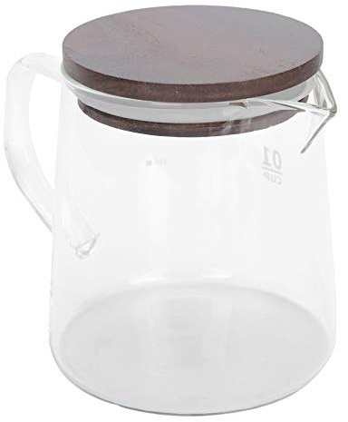 SEAFRONT Caraffa per caffè in Vetro con Coperchio Caffettiera Ad Alta Borosilicato 300ML 500ML Design a Doppio Strato Maniglia per Isolamento Termico Brocca Trasparente per tè Latte Succo Uso (300ML)