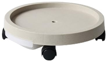 Växtvagn, Med hjul bärbara förtjockade stativ for blomsterträdgårdsplanterare(Beige 24cm)