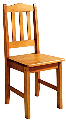Moblit Juego de Dos Sillas Pino Macizo Color Miel Serie Canet Medidas (98.5x42x45) cm (altoxanchoxfondo)