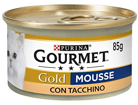Purina Gourmet Gold Wet Cat Mousse with Turkey, 24 Cans of 85g Each, Pack of 24 x 85g