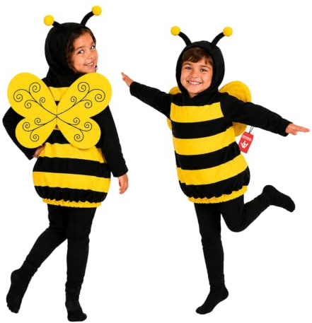 Fun Shack Gul Humlekostym för Småbarn - Randig Insektsutklädnad Pojkar och Flickor Maskerad Halloween 1 till 4 År