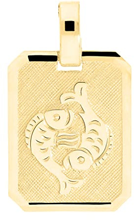 My Gold Damen Herren Sternzeichen Anhänger FISCHE Gold 333 Echtes Gelbgold (8 Karat) Platte 21mm x 12mm (Ohne Kette) Gaudino A-04400-G303-Fis