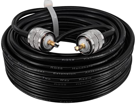 Boobrie PL259 Cable 10M CB Radio Cable RG58 Coaxial Cable 50ohms PL259 Male Jumper UHF Male to Male Cable Antenna Low Loss Extension for Ham Radio/Antenna/Broadcast/Scanner/WiFi/Telecom/CCTV