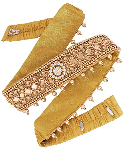 VAMA Fashions Traditional embroidery cloth Saree Waist Belt stretchable Kamarpatta kamarband for Women (zardosi belt for saree)