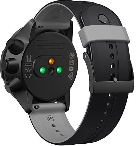 ANBEST 24mm Armband Kompatibel mit Suunto 9/9 Baro Armband, Silikon Sport Ersatzarmband für Suunto 7/ D5/Spartan Sport Wrist HR Uhrenarmband mit Metall Druckknopf & Anti Loss Ring