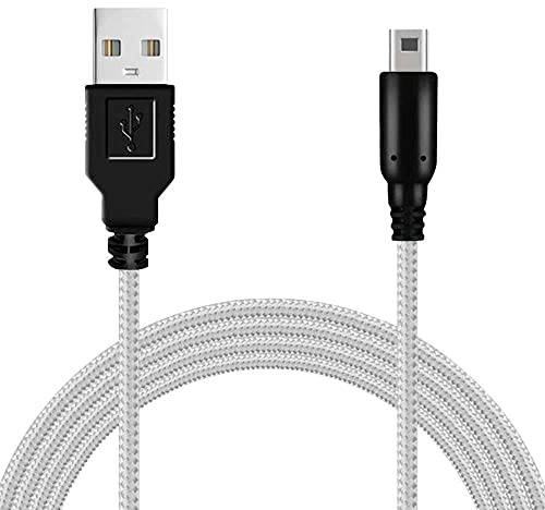 OcioDual 3DS Ladekabel, USB Ladegerät Kabel 3DS XL, 1,2m, Kompatibel mit DSi, DSi New 2DS XL Konsolen, 2DS USB Ladekabel, USB-Netzadapter, Netzteil Adapter Power Charger, Silber