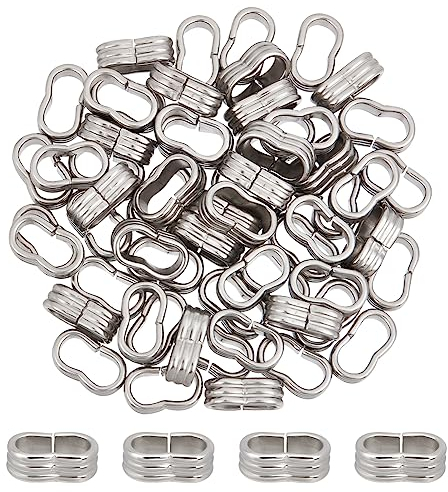 UNICRAFTALE 60 pz 6x12mm 201 Ciondolo Scorrevole in Acciaio Inossidabile Due Fori Grandi Perline Sfuse Connettore Cinturino in Pelle Clip di Bloccaggio Distanziatore Perline per Braccialetti in Pelle