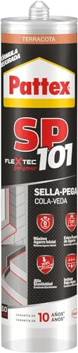 Pattex SP101 Original, adhesivo sellador para interiores y exteriores, polímero sellador terracota multimaterial, sellador de juntas en cartucho, 1 x 280 ml
