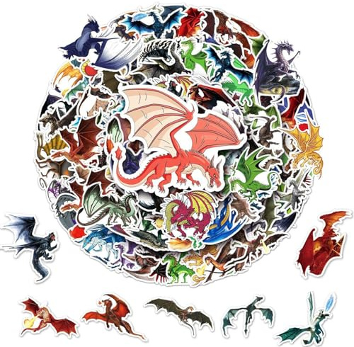 100 Sheets of Dragon Pattern Stickers, Scrapbook Stickers, Laptop Stickers, Guitar Stickers, Decorative Stickers
