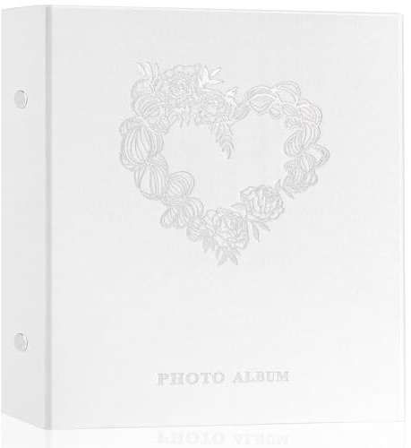 Miaikoe Album photo 10 x 15 cm à glissement, 1000 pochettes en lin pour 1000 photos horizontales et verticales pour la famille, le mariage, l'anniversaire (blanc)