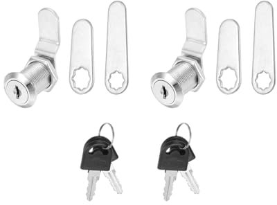 PATIKIL Lucchetti Cabinet con Chiave Uguali da 1/8 di Pollice, 2 Pezzi Sostituzione Serratura a Camma Cilindro per Cassetto RV Carrello di Stoccaggio Posta, Argento