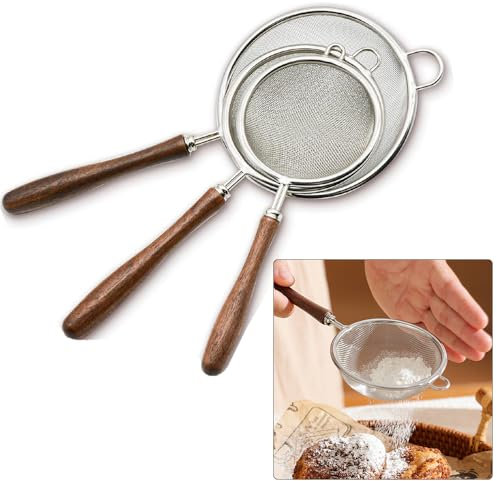 Saupoudreuse à sucre en poudre,YouXiaor 3PCS Tamis à Farine en Acier Inoxydable, Saupoudreuse Cacao Saupoudreuse à Epices Shaker à Chocolat Cacao Shaker Shaker a Sucre Secoueur Tamiseur