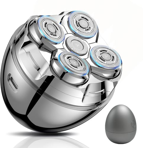 Afeitadora eléctrica para hombres calvos - Maquina de afeitar recargables para hombres, Afeitadora para cabeza calva en seco y húmedo Afeitadoras eléctrica para barba Afeitadoras rotativa