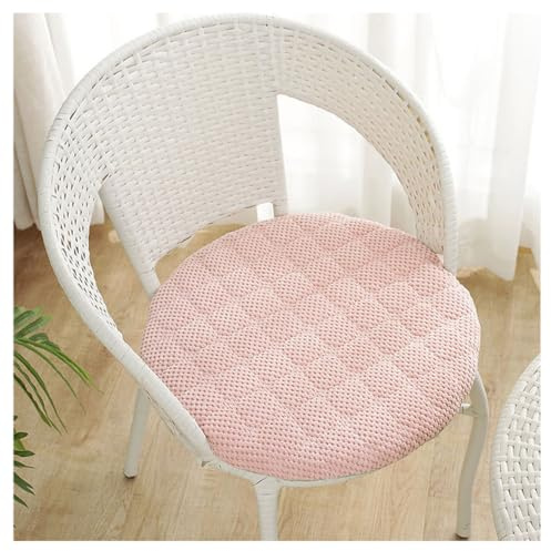 YYDSWTW Non Slip Round Chair Cushion Seat Stool Pad Washable Soft Removable Cover Upholstered for Barstool and Chairs Pink 19.5 in