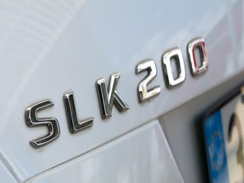 Pegatina cromada plateada SLK200 para coche con número de letra y emblema SLK 200 para Mercedes Benz