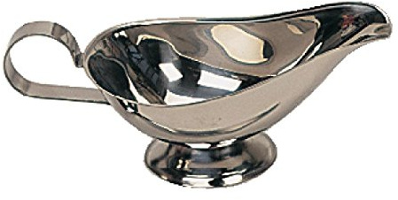Olympia Stainless Steel Gravy Boat 450 ml, Silver, Traditional Gravy Boat Design, Sauce Boat, Size: 235x128x75 mm, Use with Range of Sauces, Commercial & Home Use, J053