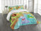 ABAKUHAUS Kinder Tagesdecke Set, Safari afrikanische Tiere, Set mit Kissenbezügen Mit Digitaldruck, für Doppelbetten 220 x 220 cm, Apfelgrün Braun