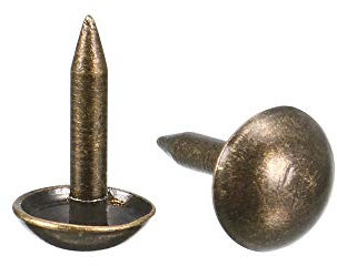 sourcing map Upholstery Nails Tacks 6mm Dia 8mm Height Retro Round Thumb Push Pins Bronze Tone for Furniture Sofa Headboards, 100 Pcs